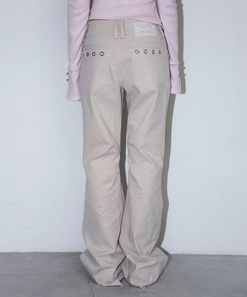 metalic stud boots cut pt - beige