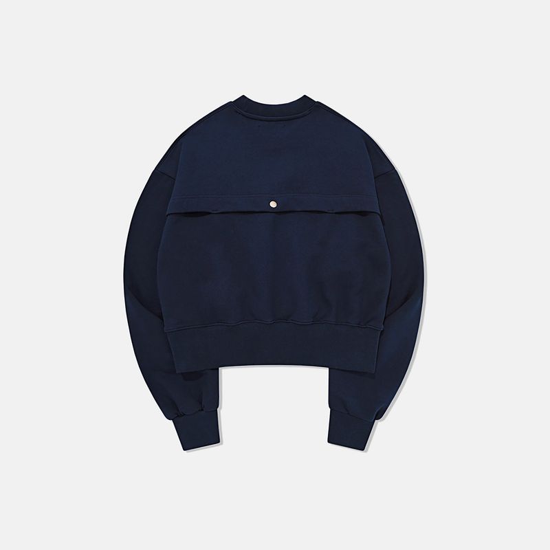 Open back sweat shirt / Navy