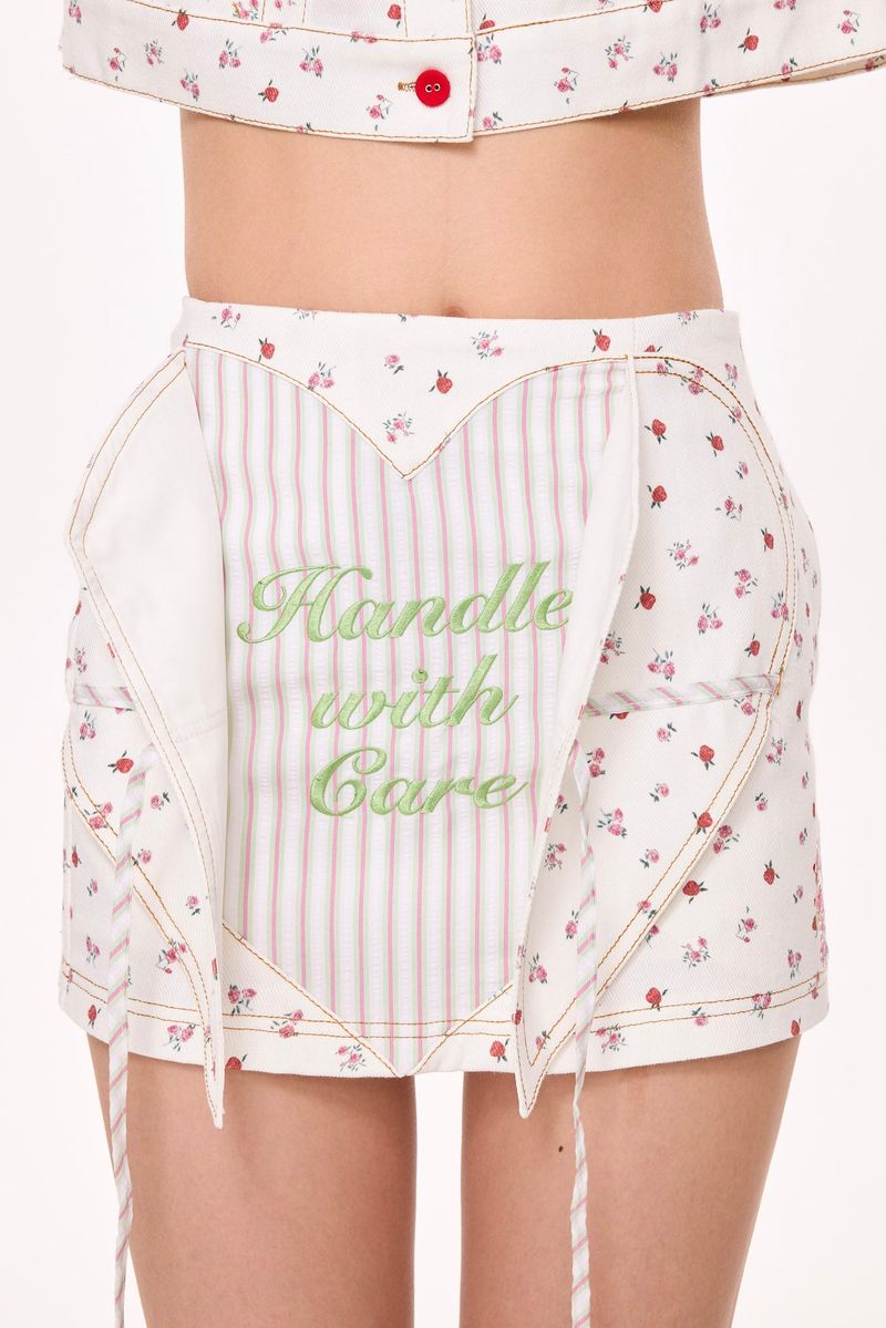 Handle with Care Mini Skirt (White)