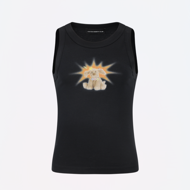 ARTWORK SLEEVELESS SHIRTS (BLACK)
