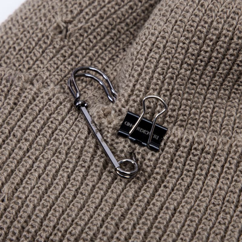 BBD Ripped Custom Short Beanie (Dark Beige)