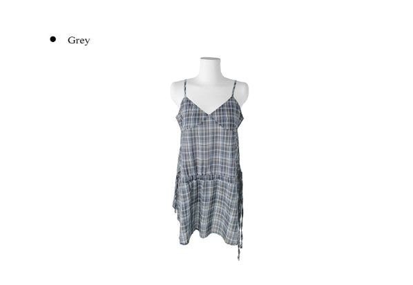 Gaps Check Bustier String Sleeveless One Piece