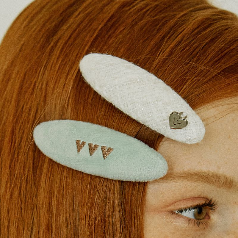 Glitter Tweed Logo Hairpin