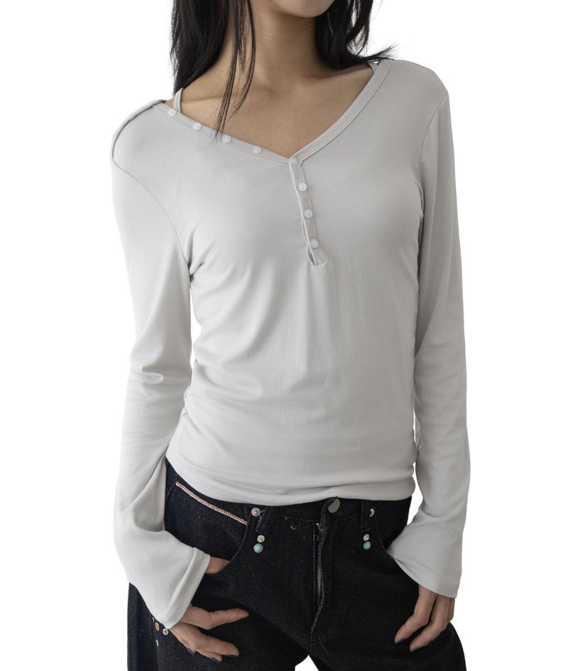 (Set) Mina V-Neck Layered T-Shirt