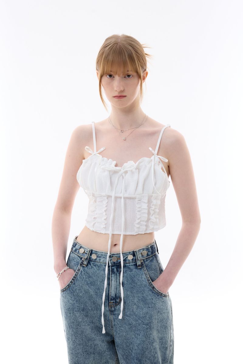 GAGA RIBBON BUSTIER / WHITE