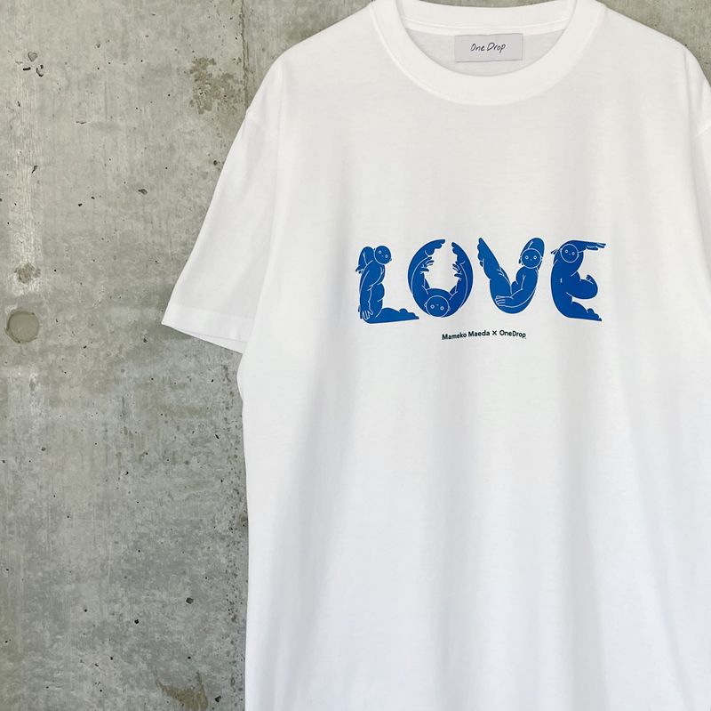One Drop（ワンドロップ）の「前田豆コ LOVE tシャツ（トップス）」