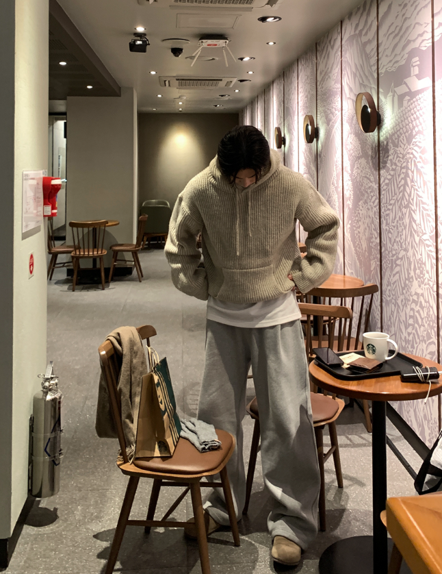  Sydney Heavy Duty Wool Blend Overfit Knit Hoodie
