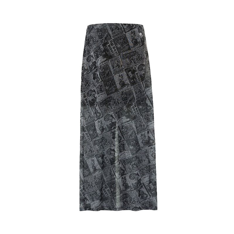 [Disney] Mesh Long Skirt_Black