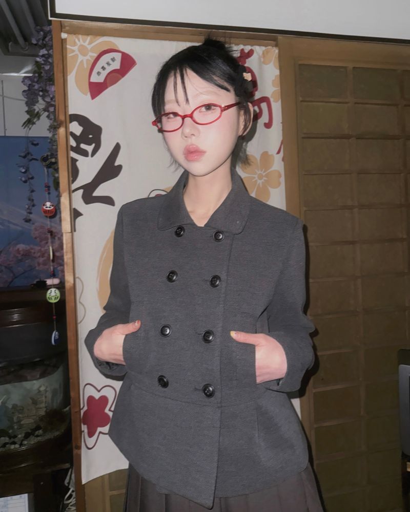 (2color) Classic Wool-Like Short Jacket