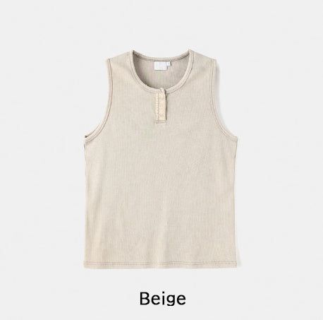 Dust Pigment Henley Sleeveless