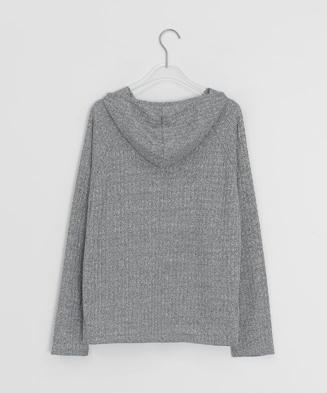 Burhit Unbalance Ribbed Hoodie