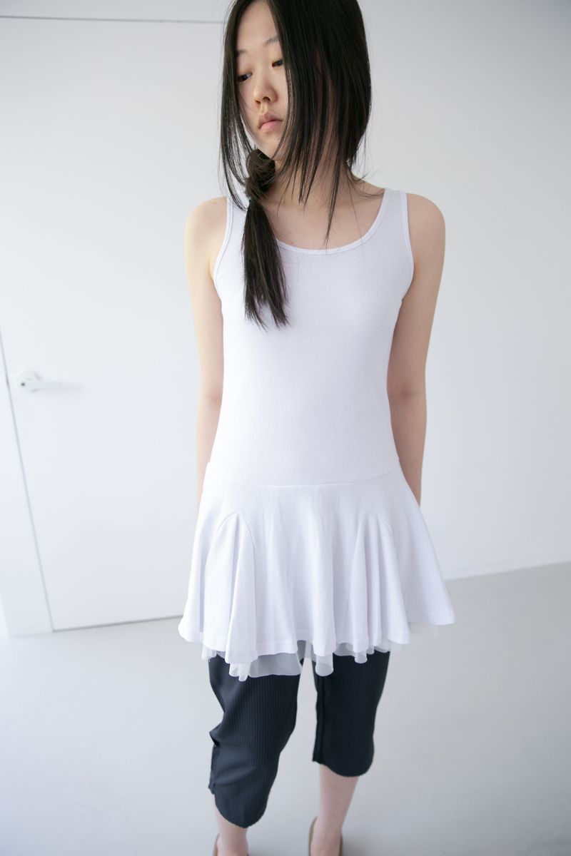 mesh layered sleeveless ops(2colors)