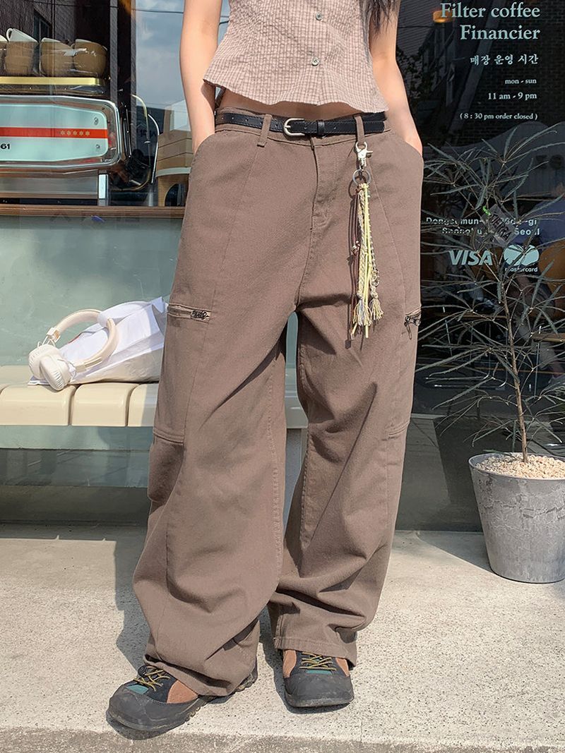 ZIPPER WIDE TROUSER PANTS (3C)