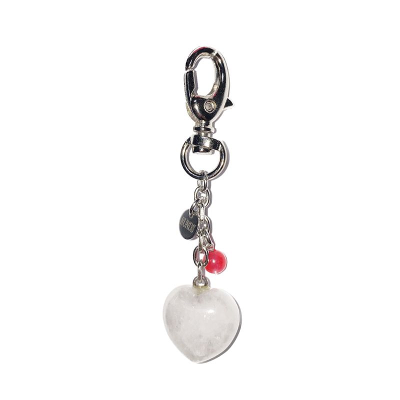 heart gemstone keyring (white)