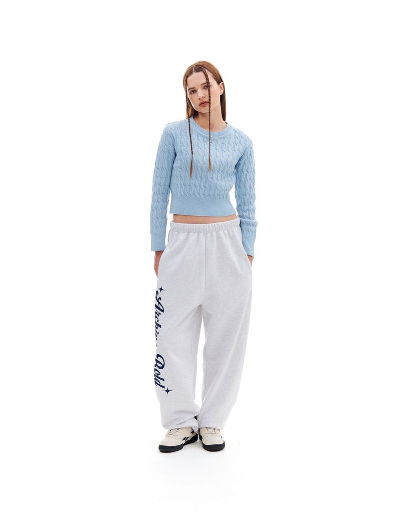 CABLE CROP KNIT (SKY BLUE)