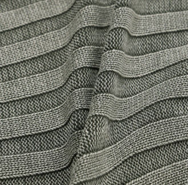 Terry Pigment Ribbed Knit Zip-Up