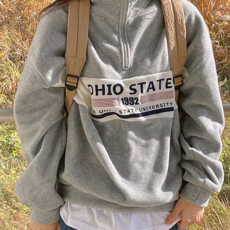 natural mind（ナチュラル マインド）の「Ohio Coloring Half Zip-Up Fleece Sweat T-shirt（Tops）」