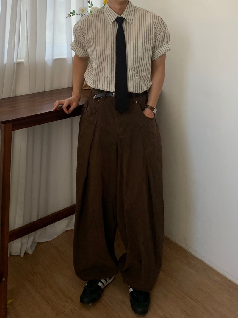 Mensfloor（メンズフロア）の「Colored Stripe Short Sleeve Shirt（Tops）」