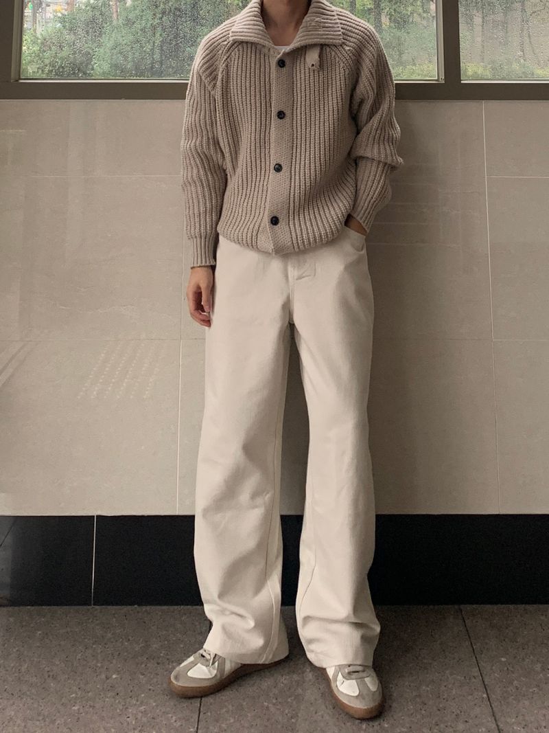 Rivet non-faded wide denim