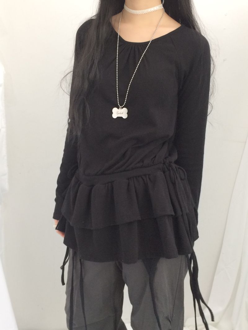 side strap frill dress