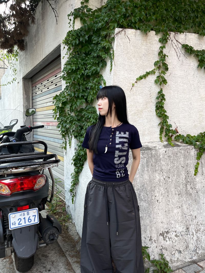 Irmi Nylon Bizo Snap Wide Pants