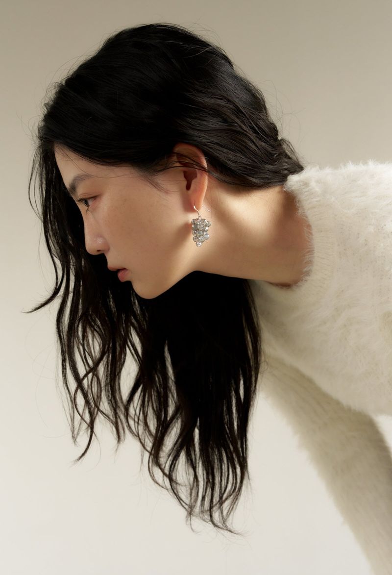 raspberry earring - silver