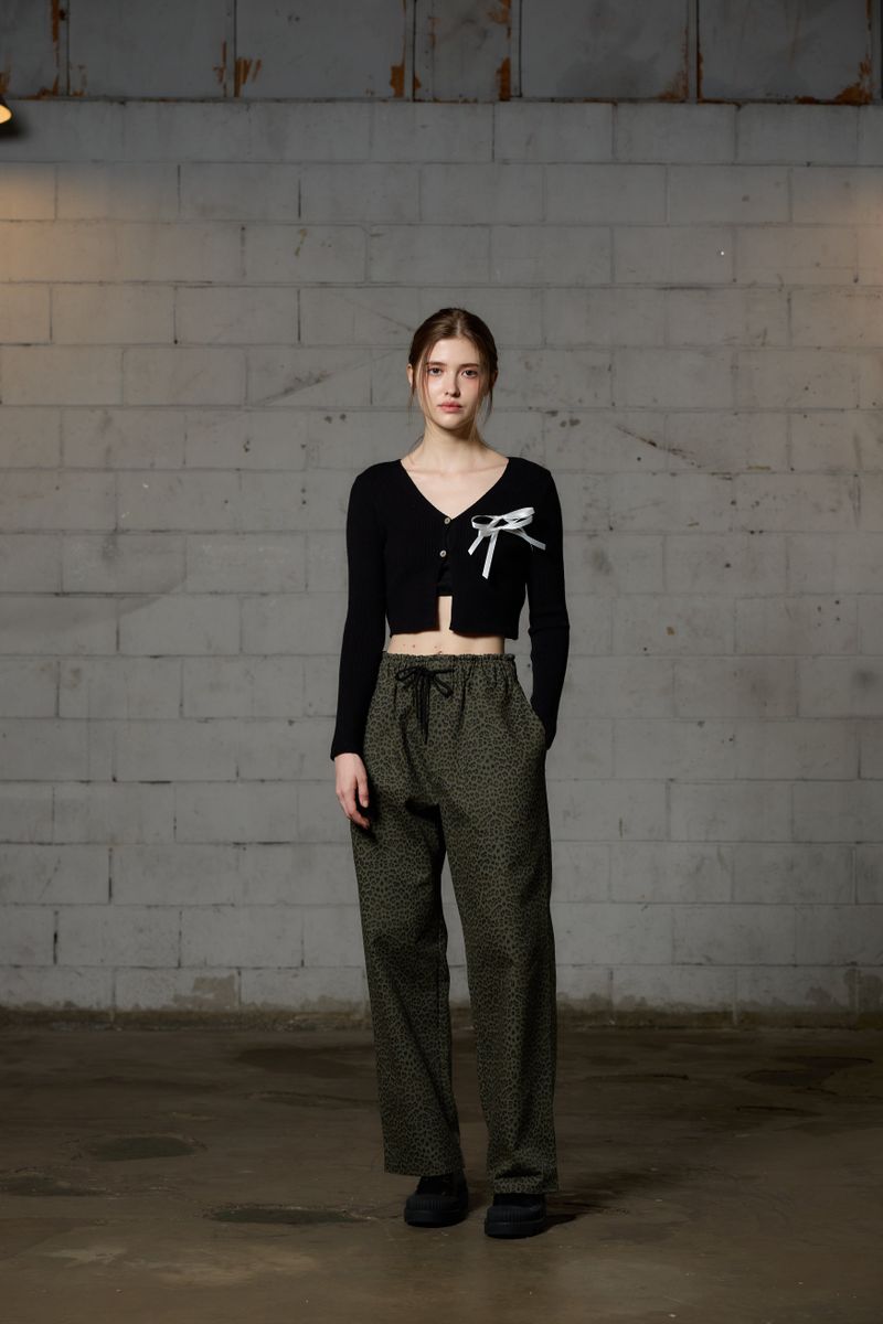 LEOPARD WIDE PANTS / KHAKI
