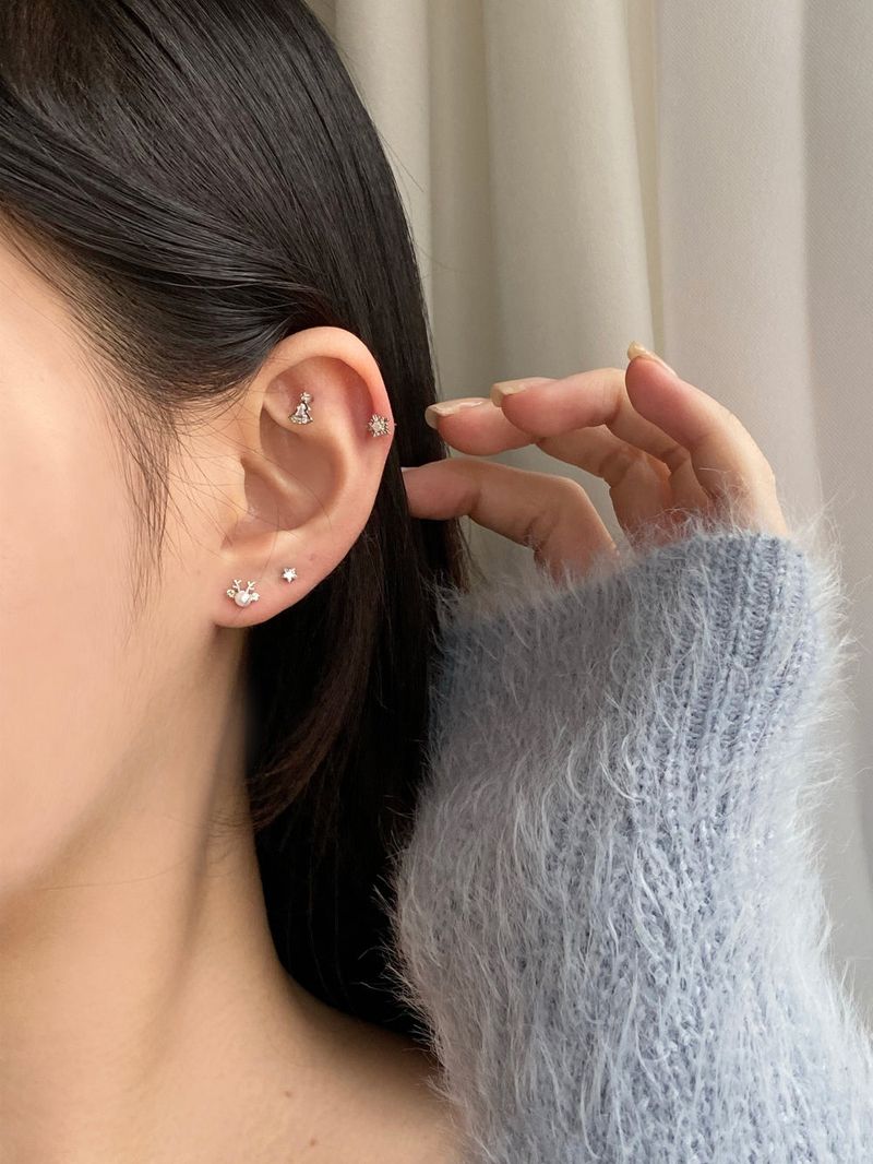[5 set] white winter piercing set