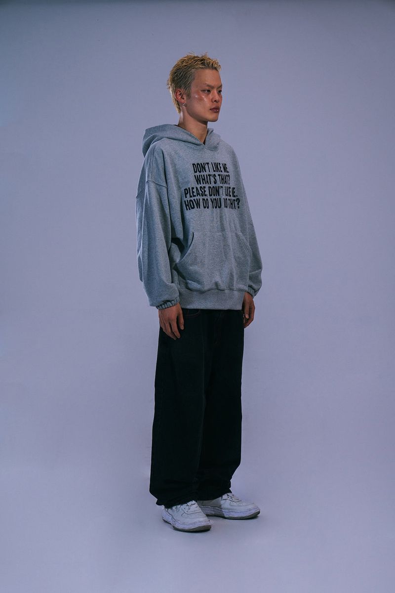 LETTERING HOODIE - GRAY