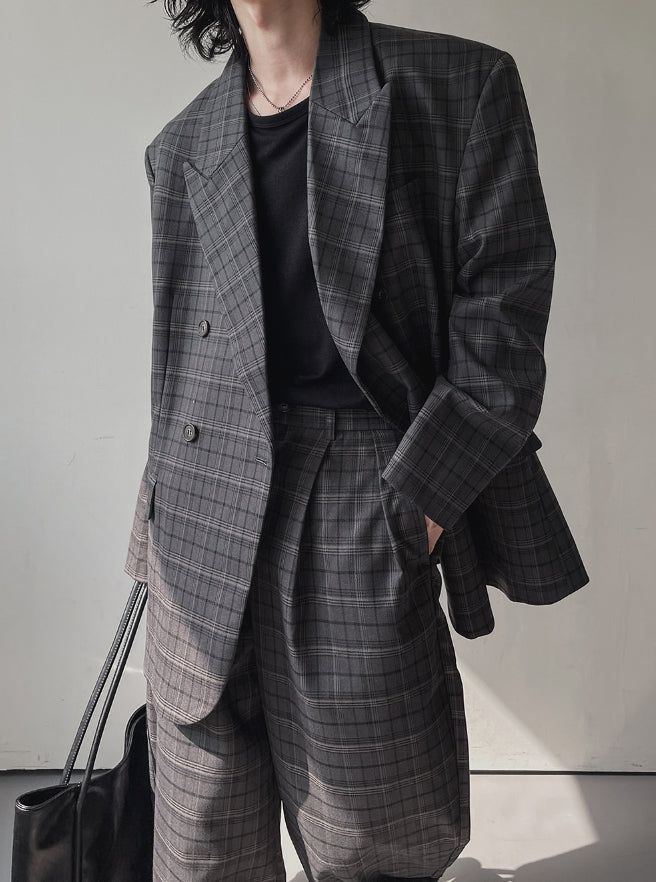 Oakley checked daddy blazer