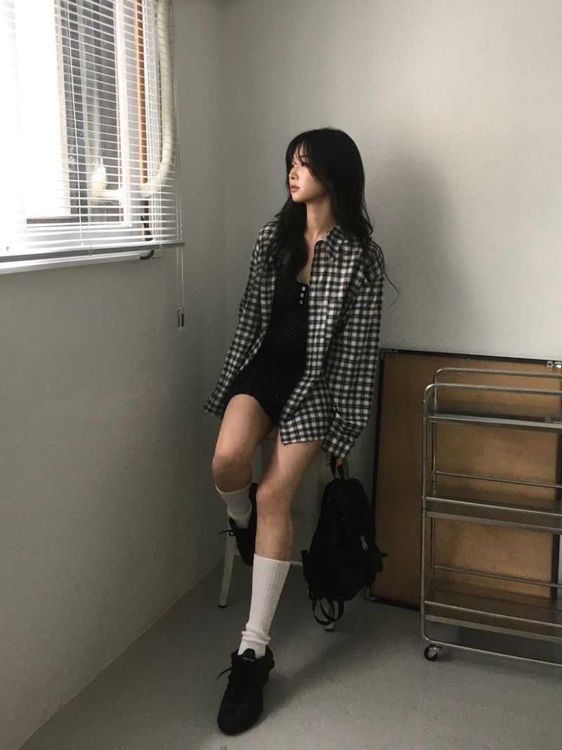Cookie oversized Plaid Shirt