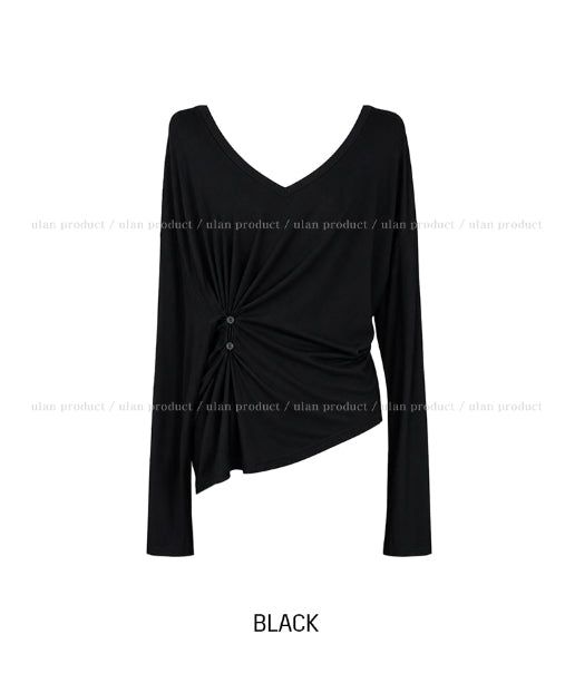 Beats Two-Button Deep V-Neck Long Sleeve