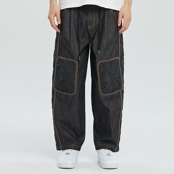 QUILTED DENIM PANTS