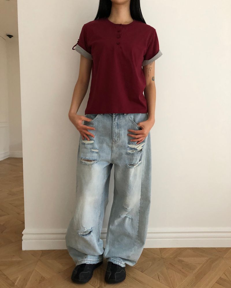 Pelton Distressed Wide Pants