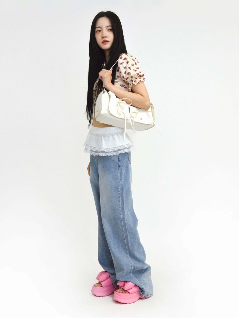 Square Ribbon Crossbody Bag(2colors)