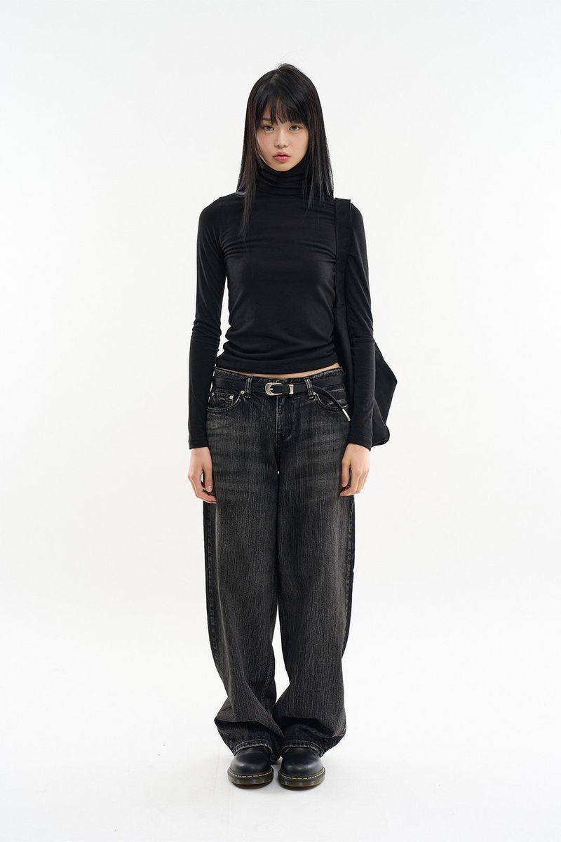 Youth basic fleece turtle-neck T-shirt