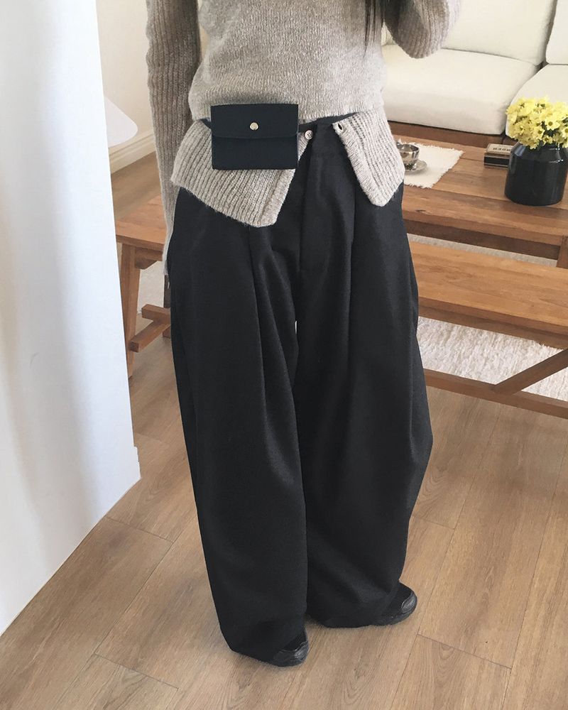 [MADE] Recall Double Pintuck Wide Slacks