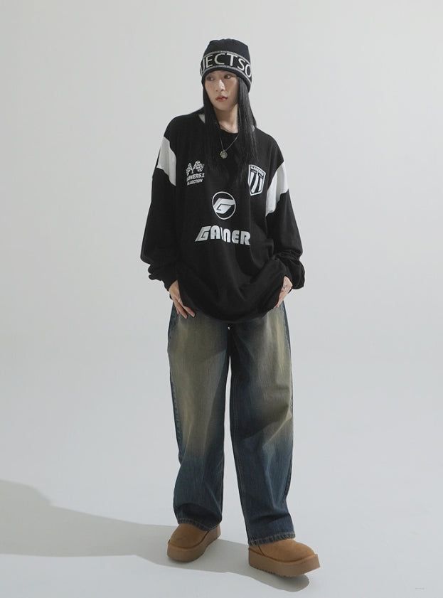 Big over varsity t-shirt