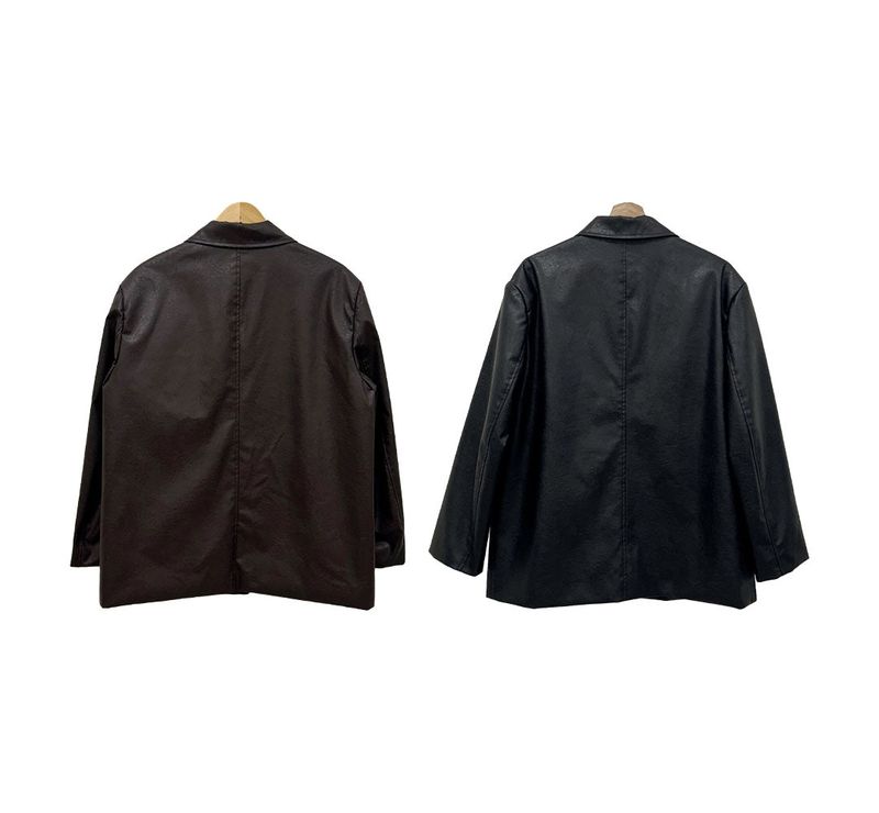 Leather Collar Jacket