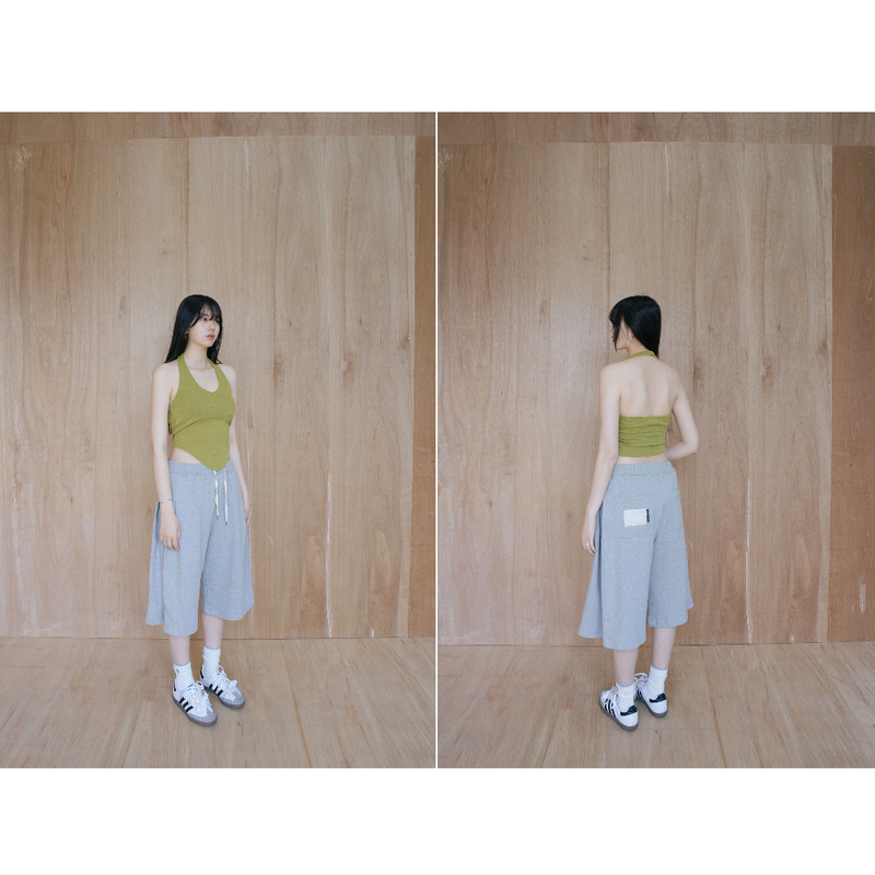 HALTERNEK KNIT VEST_OLIVE