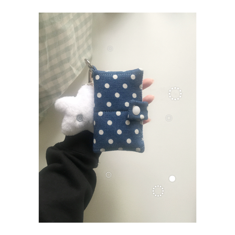 comfy wallet - dot denim