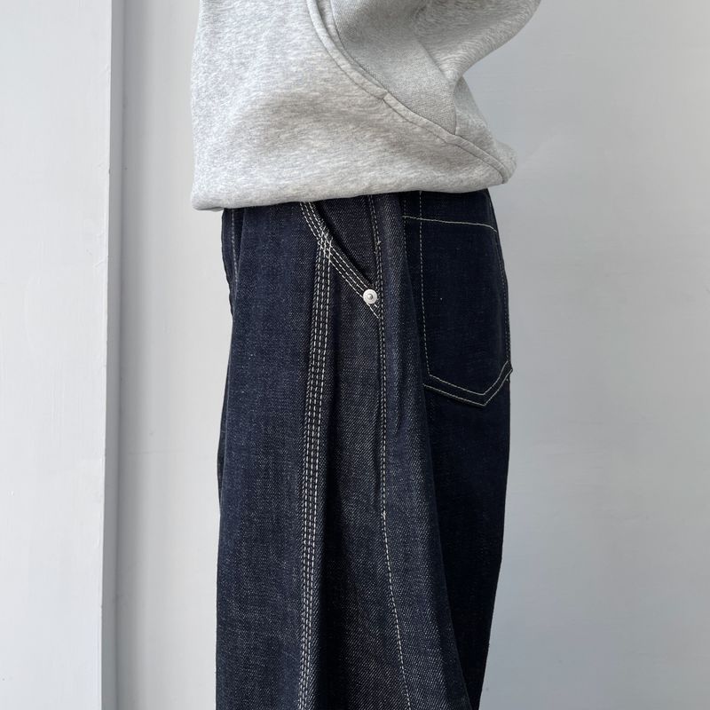 Linear Stitch Wide Denim