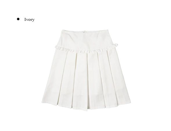 Herin Frill Pleated Midi Skirt