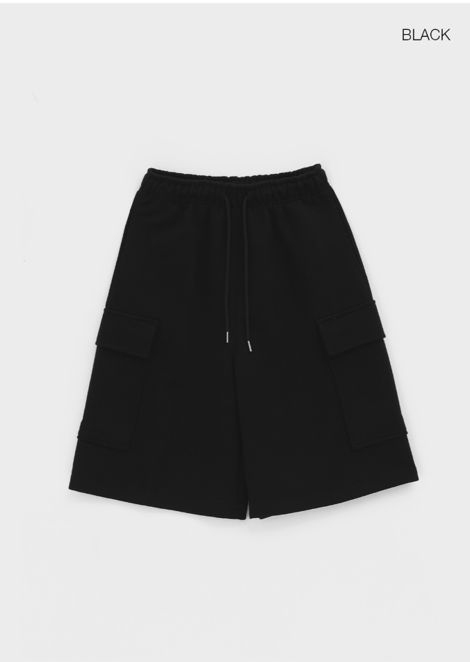 [B-BASIC] Heavy Cotton Cargo Bermuda Banding Pants