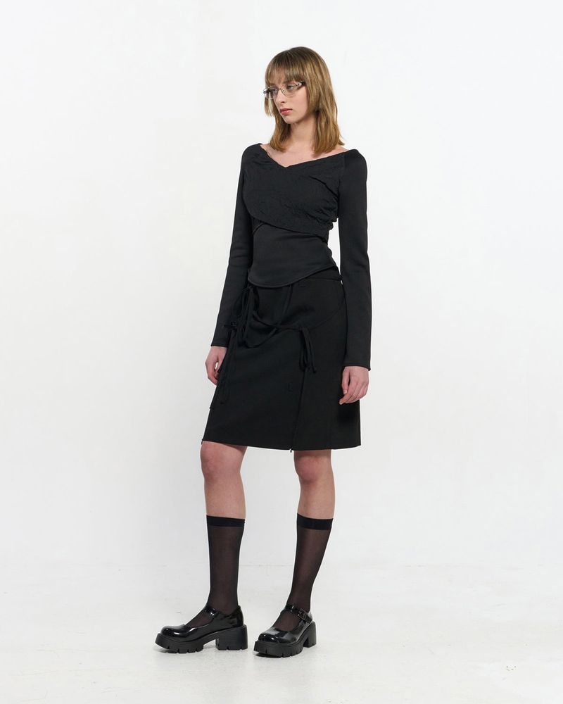 Cross-Draped Top _ BLACK