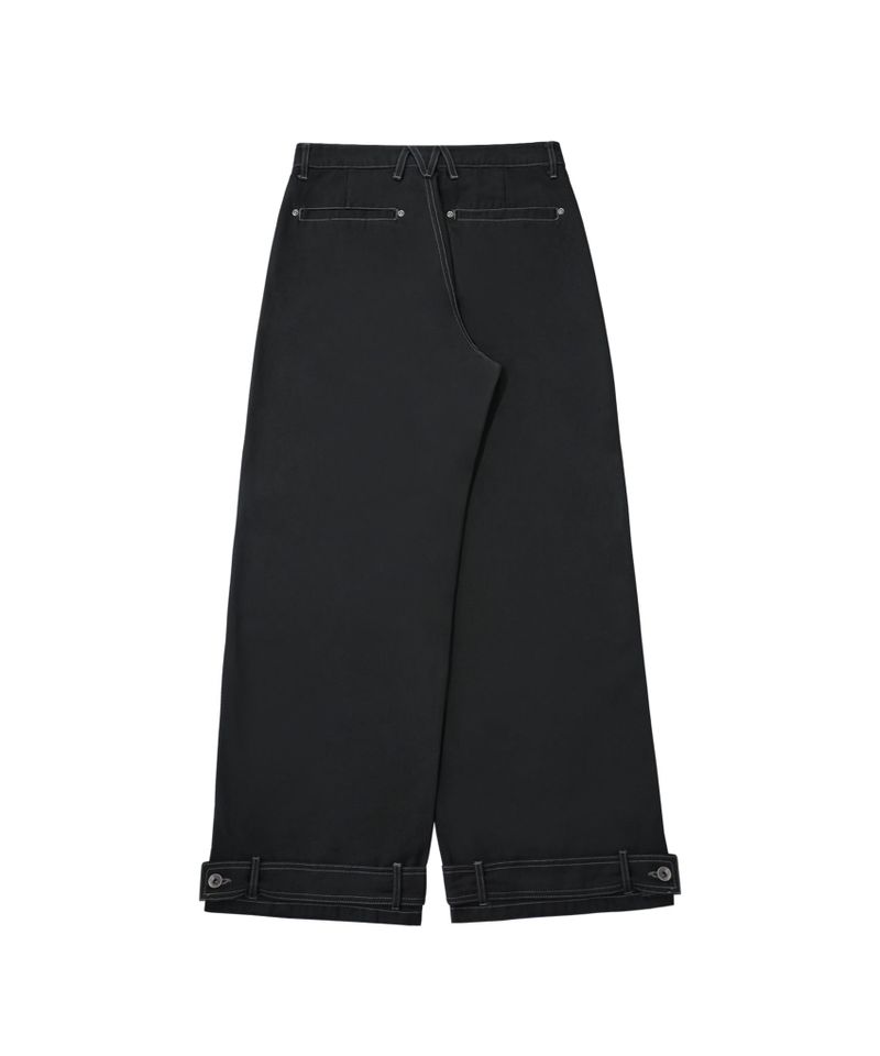 BELTED POCKET COTTON PT BLACK