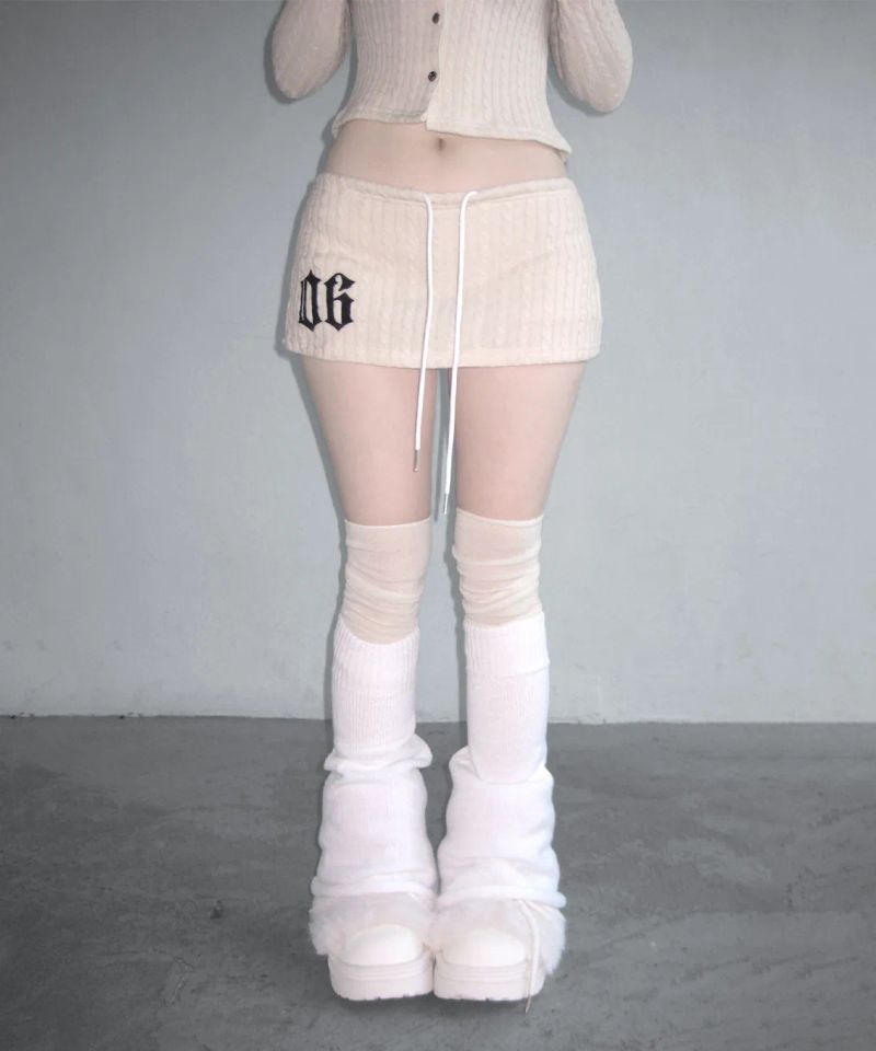 chrome cable knit skpt (3colors)