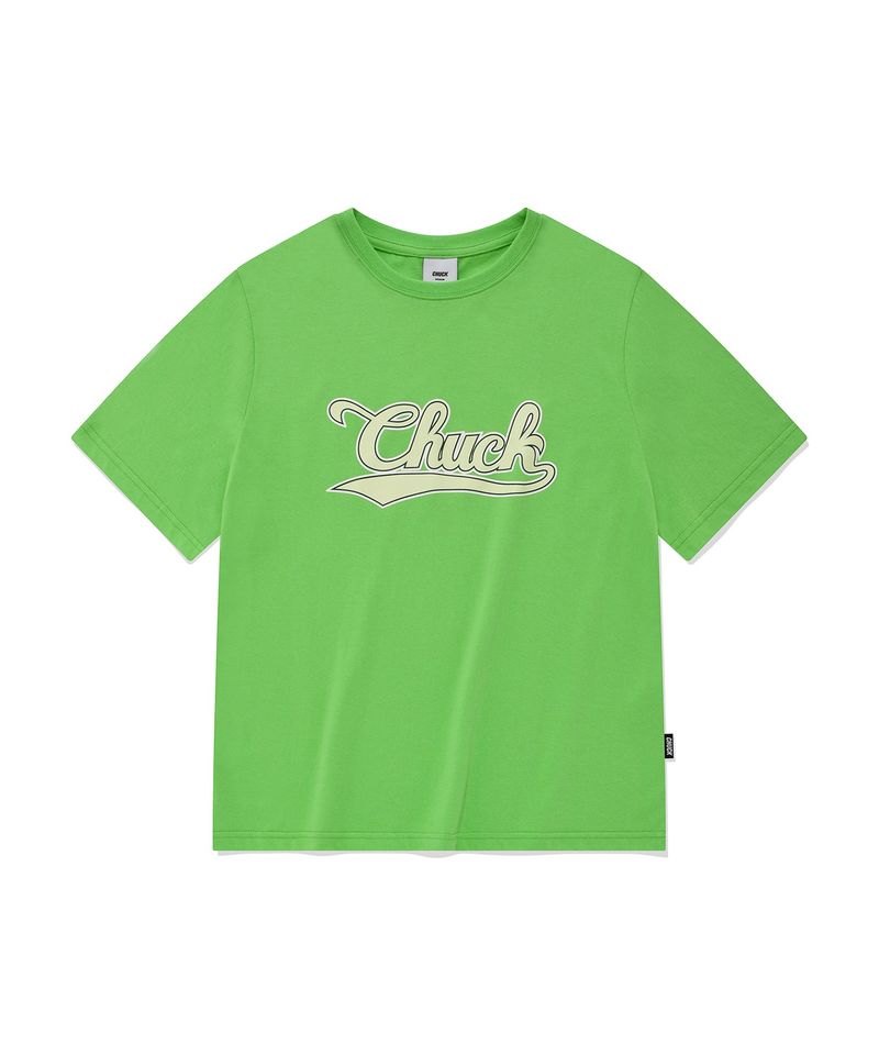 CHUCK(チャック)の「ベースボールロゴTシャツ / CHUCK BASEBALL LOGO T-SHIRT (LIGHT GREEN)(Tops)」