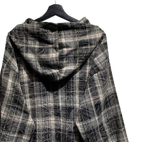 Allen crack check hood shirt