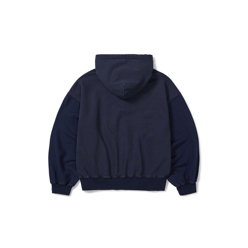 Grid hoodie / Washed navy